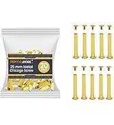 20 Pack of Chicago Screw Post Binding Screws, 25mm Brass Plated Metal Screw Posts for Scrapbookin...