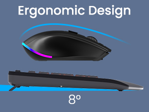 ergonomic keyboard and mouse wireless combo