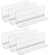 iplusmile 6Pcs Clear Shelf Dividers for Closet Organization, Acrylic L Shape Separator Clapboard ...