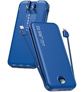 citicr Portable Charger Power Bank, 12000mAh 22.5W USB C Fast Charging with Built-in Cables & Wal...