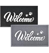 T.HENV Door Mat Welcome, Outdoor/Indoor Heavy Duty Non Slip Doormat for Front Door Entance, Outsi...