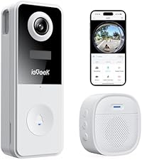 ieGeek Doorbell Camera Wireless No Subscription, 5MP Ultra Clear View Night Vision, PIR Motion Detec...