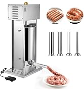 VEVOR Electric Sausage Stuffer, 33 LBS / 15 L Vertical Meat Stuffer, Stepless Speed Control and F...