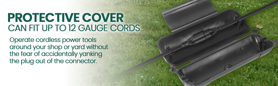 Extension Cord Protective Cover Set, Indoor Outdoor Water-Resistant Holder for Holiday String Light