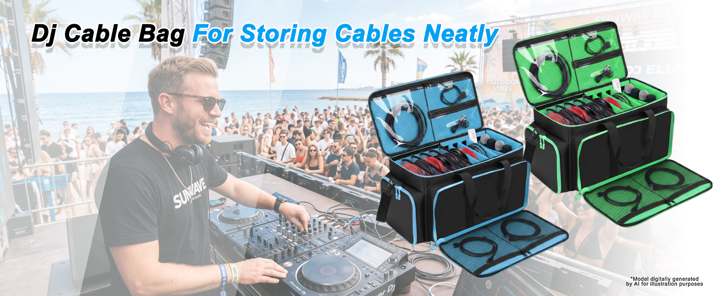 MYDAYS Large DJ Cable Bag