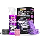 XPERTCHEMY Car Clay Bars Auto Detailing 4 Pack 400g(4x100g) and Clay bar Lubricant Tablets 10 Pac...