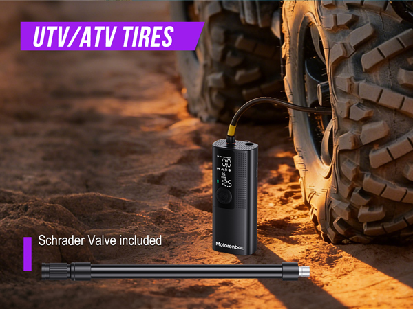 portable tire inflator for UTV/ATV tires