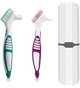 Ceonam Denture Brush, 2 Pcs False Teeth Toothbrush with White Carrying Case, Multi-Tiered Bristle...