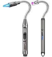 2 Pack Candle Lighter Electric Arc Long Lighter Flex Neck Utility Lighter Butane Torch Lighter Re...