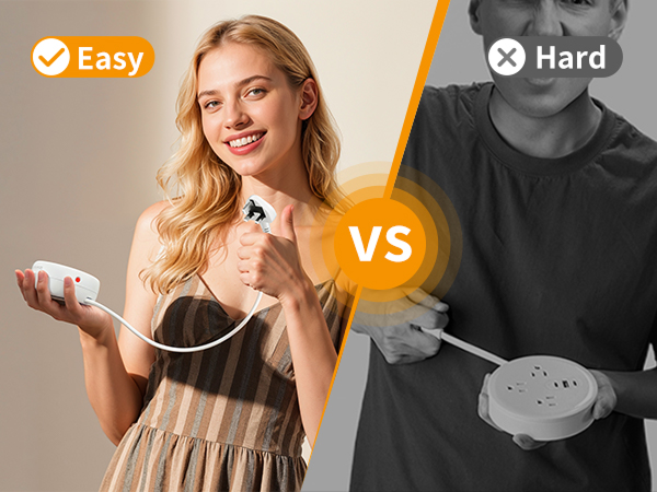 power strip with flat plug