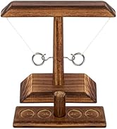 DreamToyz Ring Toss Game, Ring Toss with Shot Ladder, Fun Hook and Ring Game, Handmade Wooden Int...