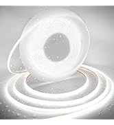 AXMOTUT 32.8ft COB LED Strip Lights Waterproof IP68, 6000K Daylight White Outdoor 24V Dimmable Si...