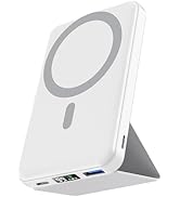 podoru for Magsafe Battery Pack, Foldable 10000mAh Magnetic Power Bank with USB-C Cable LED Displ...