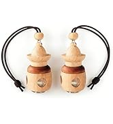 Car Air Freshener 2 Pack, Refillable Empty Glass Bottle Hanging Diffuser for Essential Oils, Car ...