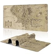 Middle Earth Map Large Extended Gaming Mouse Pad Fantasy Map XXL Mousepad Desk Pad for Keyboard a...