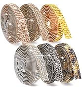 Self Adhesive Rhinestone Ribbon Crystal Strips with 2MM Diamond Assorted Colors Bling Rhinestones...