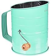 MaMix Stainless Steel Baking Hand Crank Flour Sifter with 2 Wire Agitator 3 Cup