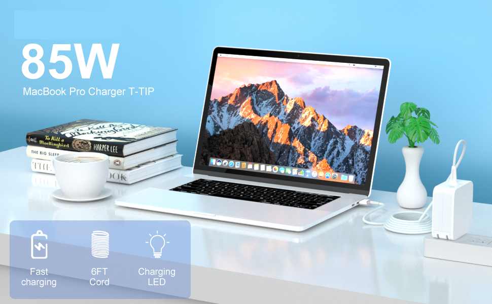85W T-Tip Power Adapter, Compatible with 13&amp;#34;/15&amp;#34;