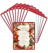 FLKQC Menu Covers - 8.5 x 11 Transparent Restaurant Menu Covers, Burgundy (10, 8.5"x 11", 1 Page,...