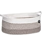 Optish Dog Toy Basket, Toy Box and Bin for Dog Cat Storage, 19.7" X 11" X 7.9" (30L) Large Woven ...