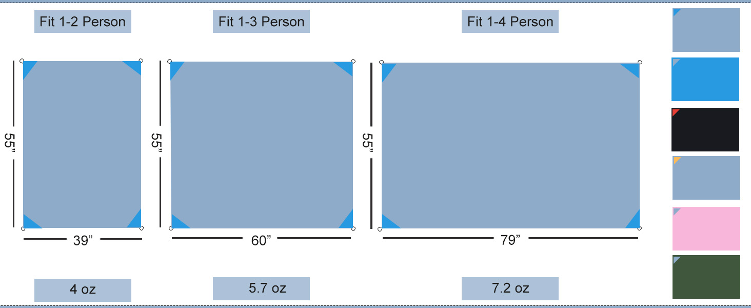 product size, weight, color