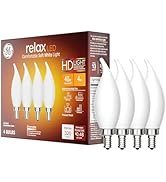 GE Relax LED Light Bulbs, 40 Watt, Soft White Candle Lights, Decorative Light Bulbs, Frosted, Sma...