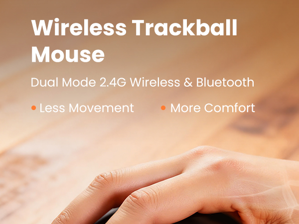 Wireless Trackball Mouse with 5-Level DPI, Ergonomic Mouse