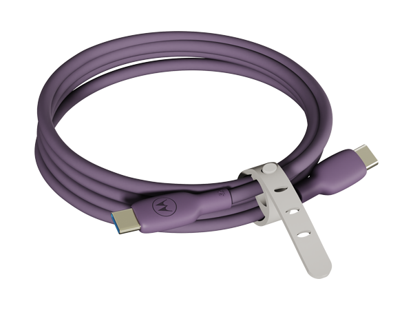 motorola turbopower 5A silicone cable purple
