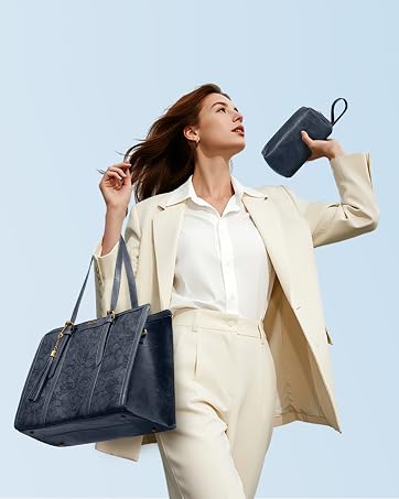 Laptop Tote Bag blue Bag for women teacher Bag shoulder purse