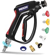 MEKOH Short Pressure Washer Gun with Swivel, 5000 PSI High Power Washer Spray Gun, 10 GPM Foam Gu...