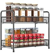 Spice Rack Organizer for Countertop,Xpatee 2-Tier Foldable Metal Rust-Proof Standing Large Season...