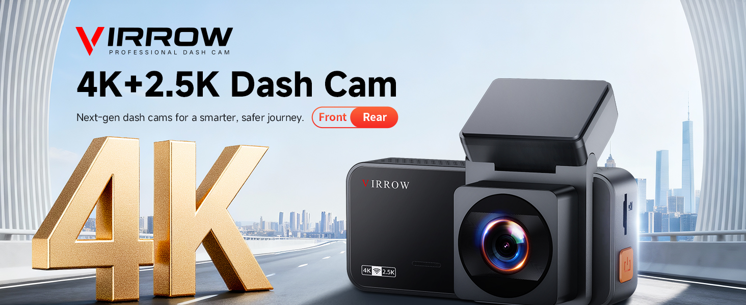 VIRROW X5 dash cam front and rear