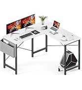 Sweetcrispy L Shaped Desk - Computer Desk Corner Desks Gaming Desk PC Table with CPU Stand Side B...
