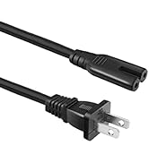 LIANSUM AC 2 Prong Power Cord 5FT Wall Plug 2-Slot TV Power Cable, for HP Dell LG Samsung Asus Ac...