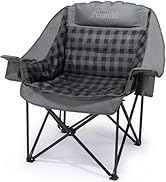 Pcuauld Camping Chairs for Adults Heavy Duty Padded Folding XL Camp Chairs with Cup Holder, Suppo...