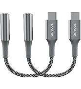 ZOOAUX USB Type C to 3.5mm Female Headphone Jack Adapter, (2 Pack) USB C to Aux Audio Dongle Cabl...