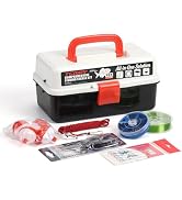 TCMBY 3 Layers Tackle Box with Tackle Included, 191PCS Fishing Lures Tackle Kit Contains Pliers, ...