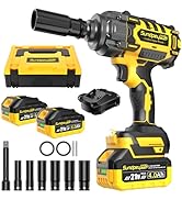 SundpeyPRO Cordless Impact Wrench 960FT-LBS - 21V Brushless Electric High Torque 1/2 Inch Impact ...