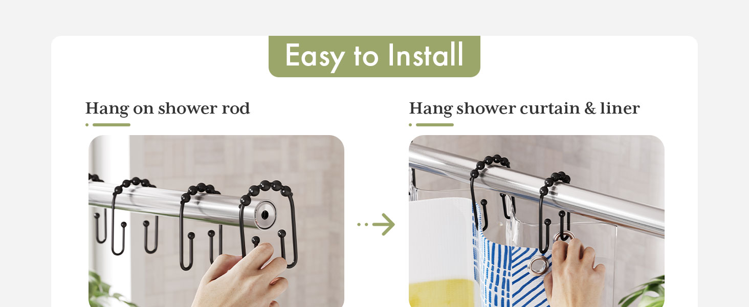 Black Shower Curtain Hooks rust proof shower curtain hooks shower hooks shower rings for curtain
