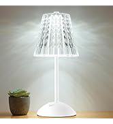 Nusogon Cordless Touch Table Lamp, LED Rechargeable Small Dask Lamp, 3 Colors Dimmable Battery Op...