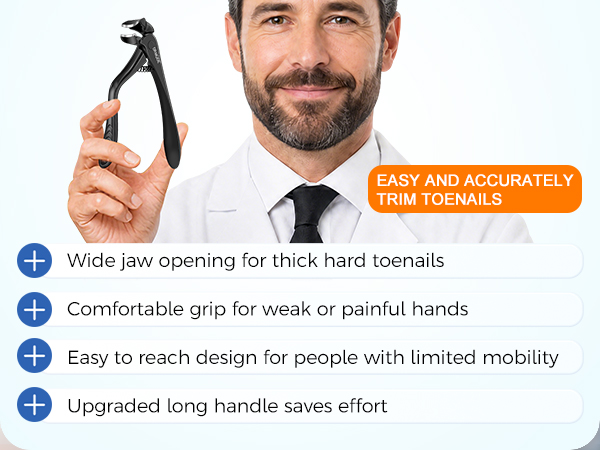 Ergonomic Angled Head Toenail Clippers