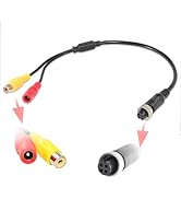 EWAY M12 4-Pin to RCA Video AV DC Female Connector Wire, 4-PIN Monitor/Camera Adapter Video Cable...