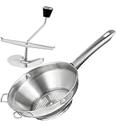 Housoutil Food Mill Stainless Steel, Potato Ricer and Presser, Silver Potato Masher for Potatoes ...