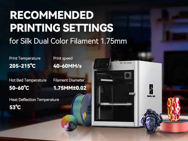 sunlu 3d printer filament quadruple silk filament color changing multicolored multi color sunlu silk