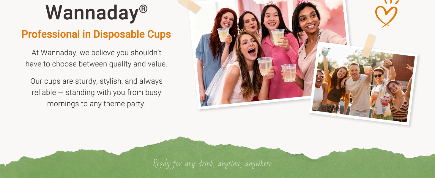 clear party cups