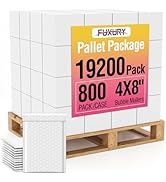 Fuxury Bubble Mailers 4x8" White Padded Envelopes 19200 Pack Bulk Strong Adhesion Full Pallet of ...