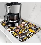 FTJHKUY Coffee Dish Drying Mat,16"X24" Absorbent Fast Dish Drying Mat for Kitchen Counter Pot and...