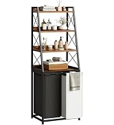 Herture Laundry Basket, 2 Section Laundry Hamper with 4 Tiers Shelf, Pull-Out and Removable Laund...