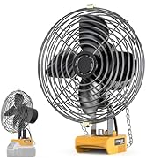 LIVOWALNY Portable Jobsite Fan for Dewalt 20v Battery, Cordless Works Fan Battery Powered Fan 17W...