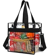 Flowfly Clear Bag Stadium Approved, Clear Beach Lunch Bag for Work Sports Festival - 2 Handles, A...